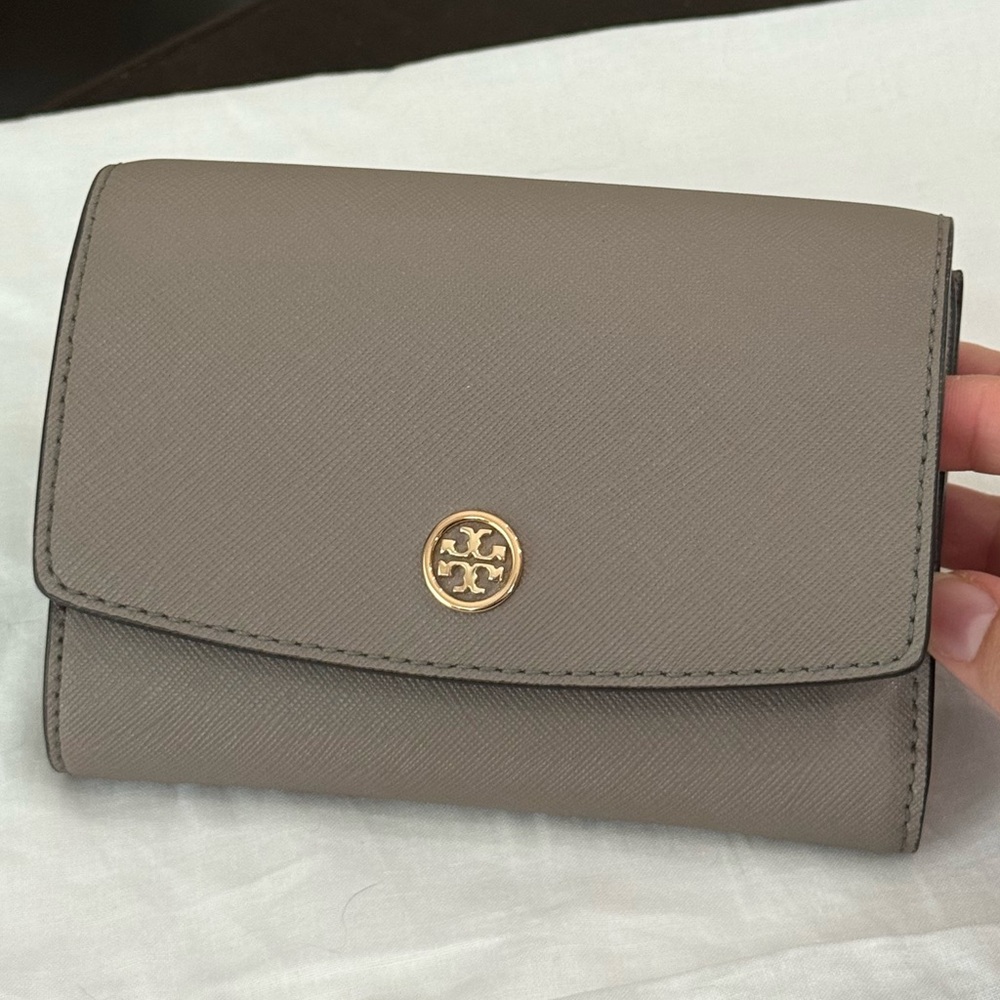 Tory Burch Taupe Leather Wallet